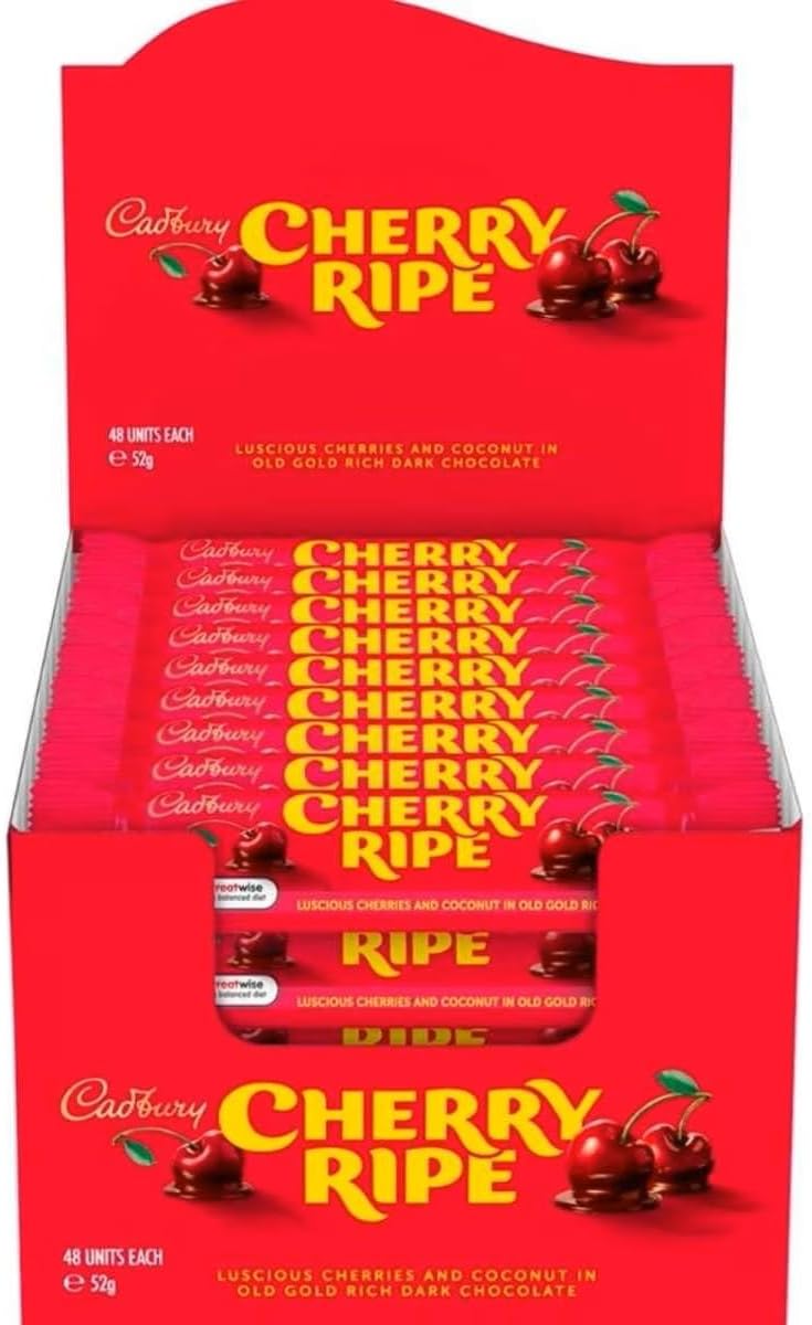 Cadbury Cherry Ripe Bar, 48 x 52 Grams