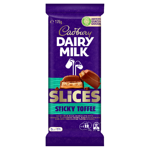 Cadbury Dairy Milk Slices Sticky Toffee 178G
